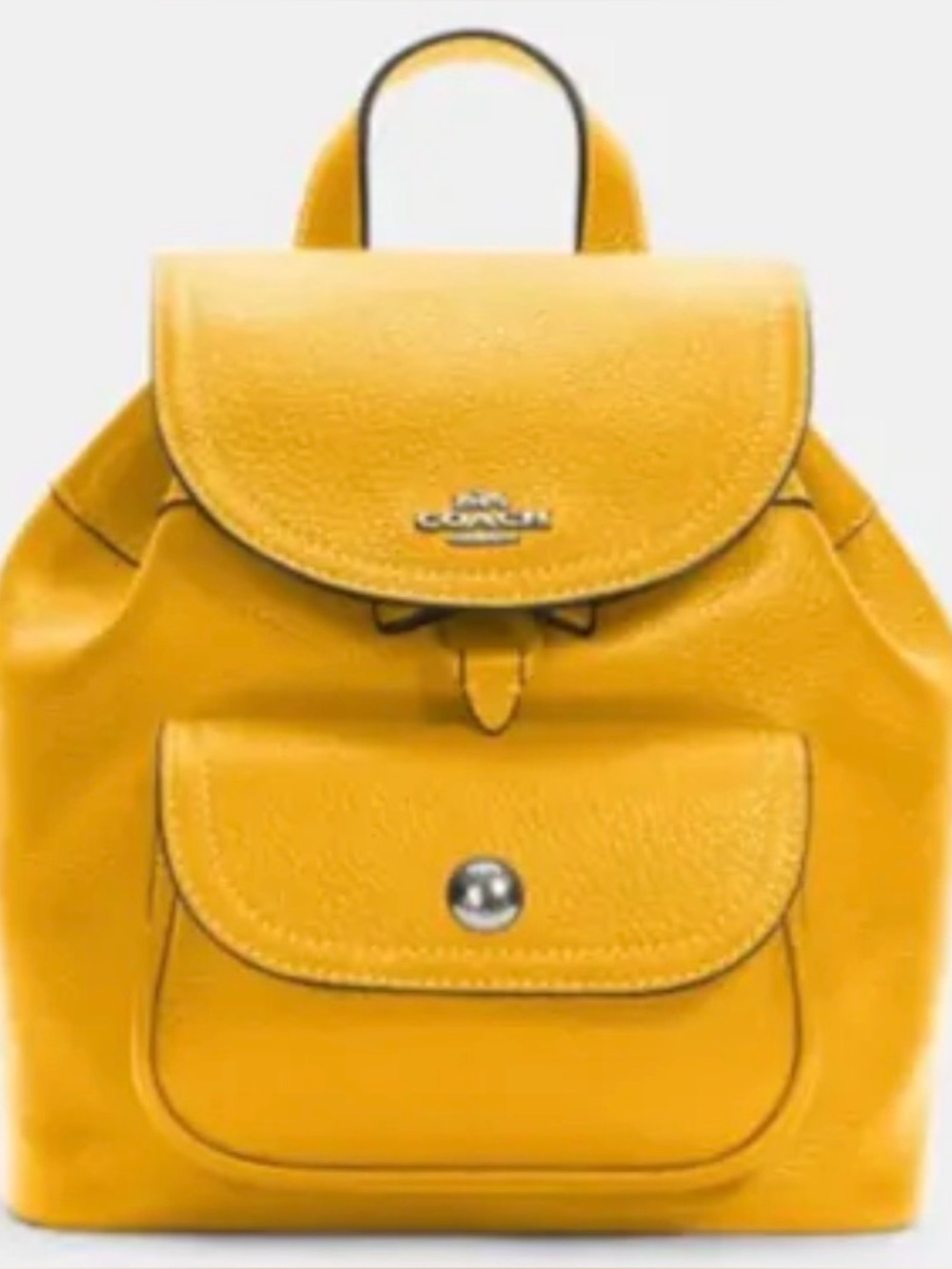 Coach Pebbled Leather Backpack in Yellow